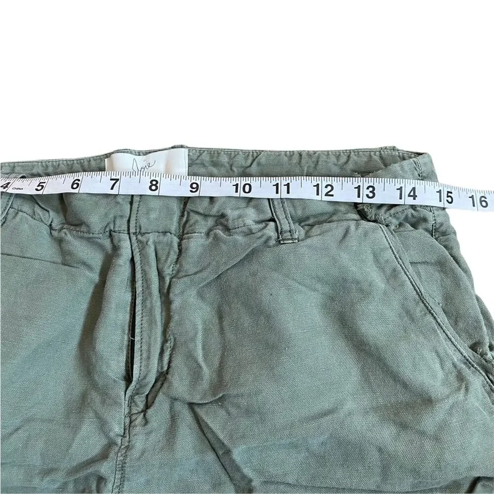 Joie Linen Blend Jogger Pants Olive Green Size 4 Mid Rise Casual